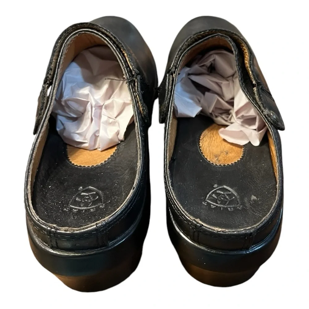 Ariat Santa Cruz Black Leather Clogs/ Slip-Ons Woman’s Size 7C Style 93801W - Picture 5 of 9